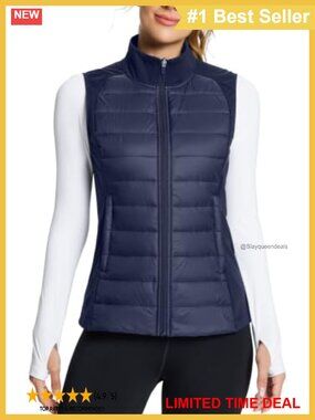 Lightweight Warm Puffer Vest Winter Running Sleeveless Jacket